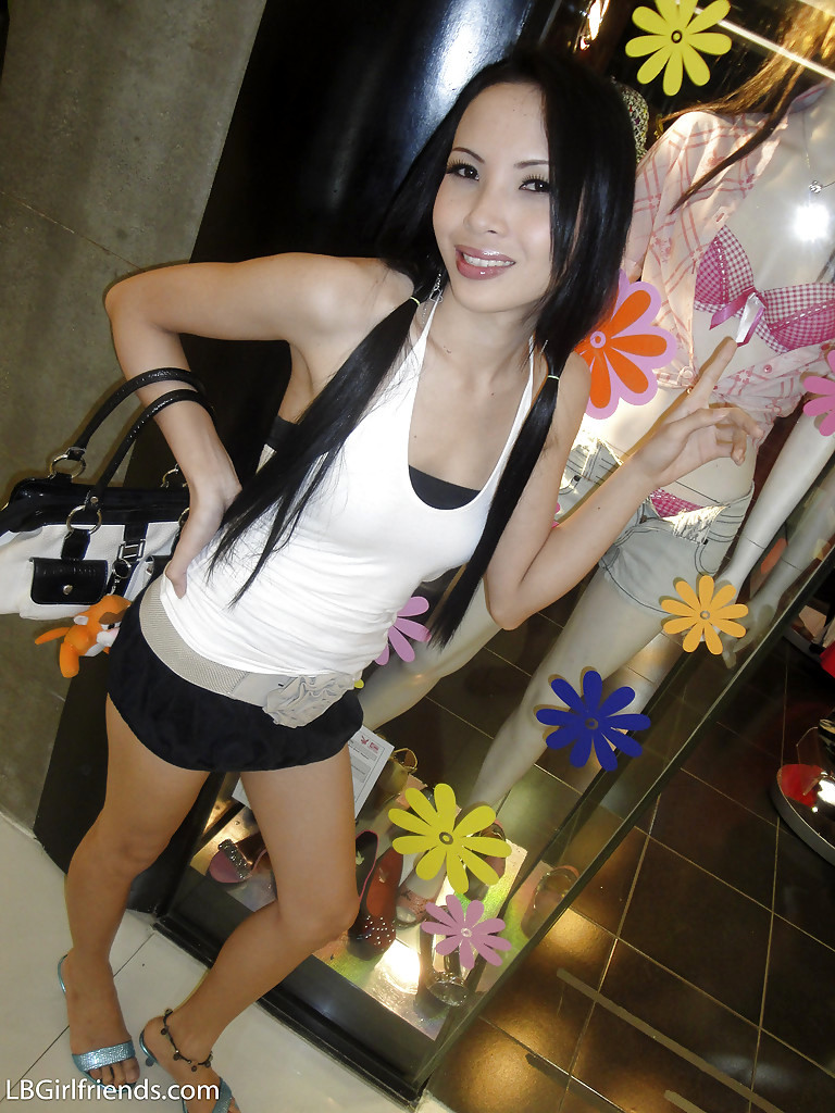 Cute Teen Thai T-Girl May Posing In High Heels And Masturbating Her Tool